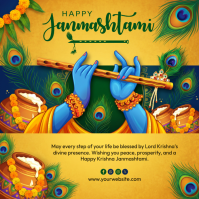 Naranja Krishna Janmashtami Celebration Message Instagram Template