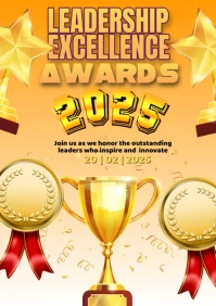 Orange Joyful Leadership Excellence A2 template