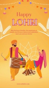 Orange Joyful Lohri Tiktok Video template