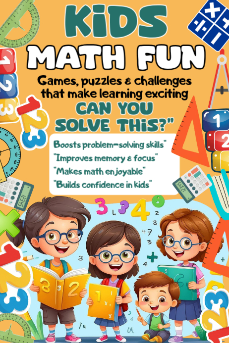 Math Learning For Kids Posters Template | PosterMyWall