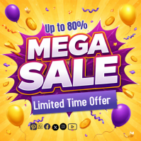 Orange Joyful Mega Sale Instagram Post template