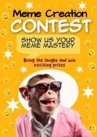 Orange Joyful Meme Creation Contest A2 template