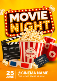 Laranja Movie Night A4 Template