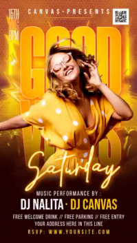 Orange Joyful Music Event Instagram Story Video template