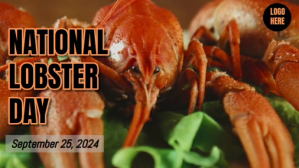 Orange Joyful National Lobster Day Digital Display (16:9) template