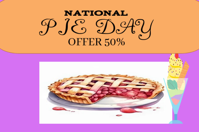 Orange Joyful National Pie Day Offer Poster Template | PosterMyWall