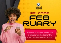 Orange Joyful New Month A1 template