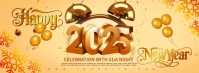 Orange Joyful New Year Party Flyer, Facebook Cover Photo template