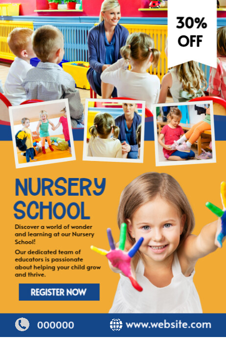 Orange Joyful Nursery Poster Template | PosterMyWall