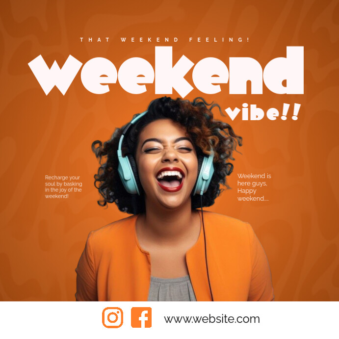 Copy of Orange Joyful Orange Theme Happy Weekend Flyer Design Instagram