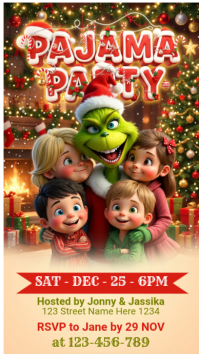 Orange Joyful Pajama Party Instagram Story template