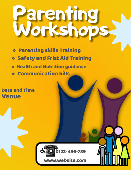 Orange Joyful Parenting Workshop  Flyer (us L template