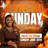 Orange Joyful Pentecost Sunday Service Instagram Post Iphosti le-Instagram template