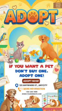Orange Joyful Pet Adoption Instagram Story Instagram-Story template