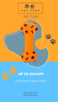 Orange Pet Shop Promotion Instagram Story Template