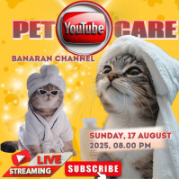 Orange Joyful Pet Care Youtube Channel Instagram Post template