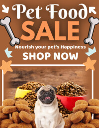 Orange Joyful Pet Food Sale Flyer (us Letter) template