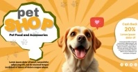 Orange Joyful Pet Shop Yellow Facebook Shared Image template