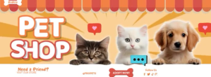 Orange Joyful Petshop Facebook Cover Photo template