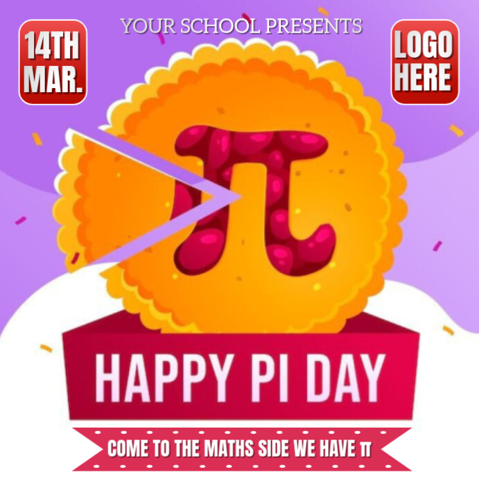 Orange Joyful Pi Day Instagram Post template