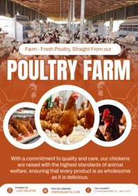 Orange Joyful Poultry Farm  A4 template