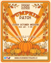 Orange Pumpkin Patch Event Instagram Portrait Template