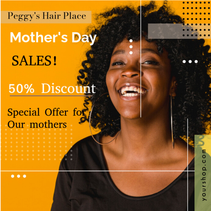 Orange Joyful Radiant Mother's Day Discount Sales Instagram Post Wpis na Instagrama template