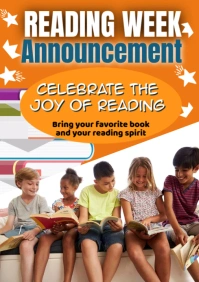 Orange Joyful Reading Week A1 template