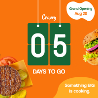 Orange Restaurant Grand Opening Message Instagram Template - Page 1