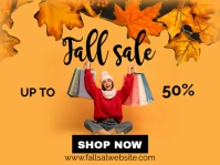 Orange Joyful Sale , Fall Sale Flyer Yard Sign template