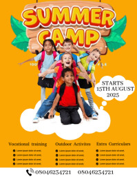 Orange Joyful School  Flyer (us Letter) Volante (Carta US) template