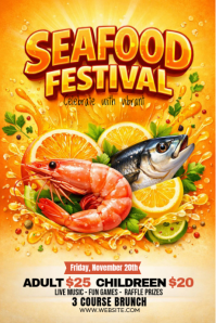 Orange Joyful Seafood Festival Tumblr Graphic template