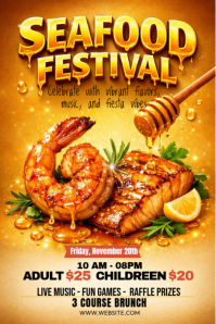 Orange Joyful Seafood Festival Tumblr Graphic template