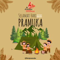 Orange Joyful Selamat Hari Pramuka 2025 Instagram Post template