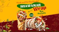 Orange Joyful Shawarma  Digital Display Affichage numérique (16:9) template