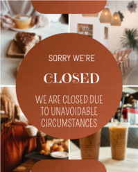 Orange Joyful Sorry Closed  Instagram Portrait template