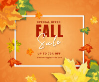 Orange Fall Sale Mellemstort rektangel Template