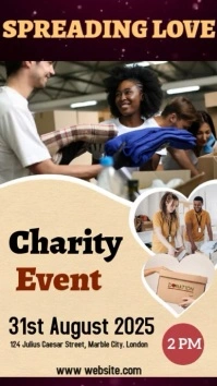 Orange Joyful Spreading Love Charity Event Instagram Reel template