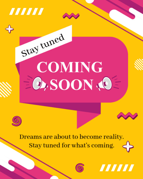 Orange Joyful Stay Tuned Coming  Instagram Portrait template