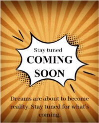 Orange Joyful Stay Tuned Coming  Instagram Portrait template