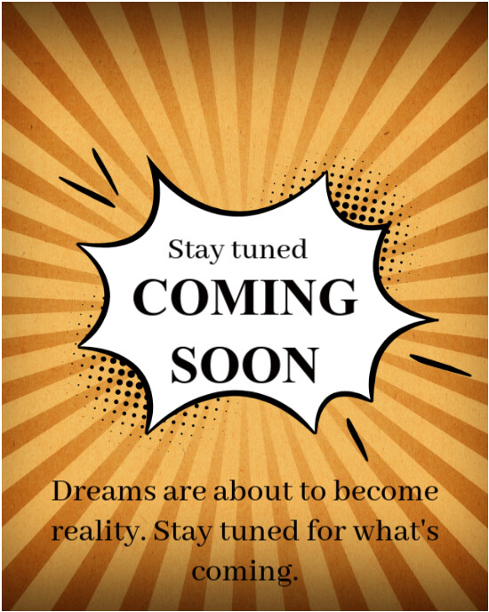 Orange Joyful Stay Tuned Coming  Instagram Portrait template