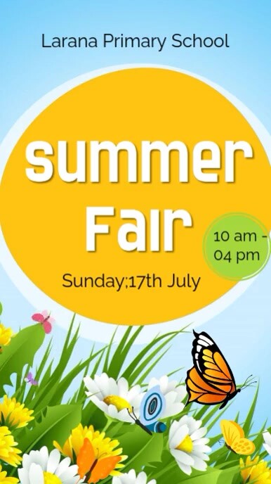 Orange Joyful Summer Fair  Instagram Reel template