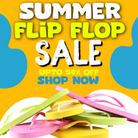 Orange Joyful Summer Flip Flop Sale Instagram Post template