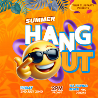 Orange Joyful Summer Hangout Party Square template