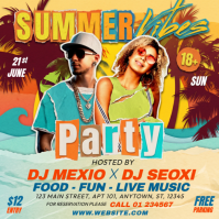 Orange Joyful Summer Party Instagram Post template