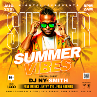 Orange Joyful Summer Party Instagram Post Instagram-Beitrag template