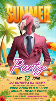 Orange Joyful Summer Party Instagram Story template