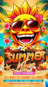 Orange Joyful Summer Party Instagram Story template