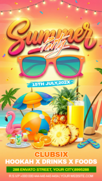 Orange Joyful Summer Party Instagram Story Instagram-Story template
