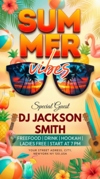 Orange Joyful Summer Party Instagram Story template